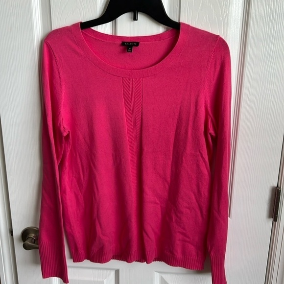 Talbots ladies sweater‎ medium hot pink cotton modal crewneck - Picture 1 of 7